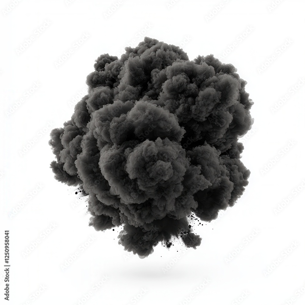 Poster black ink explosion isolated on white background abstract design element