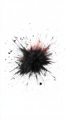 Abstract Black and Pink Powder Explosion Isolated on White Background Perfect for Design Elements