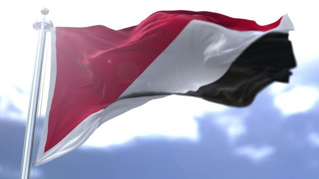 Principality of Sealand flag waving against the sky. High quality 4k footage