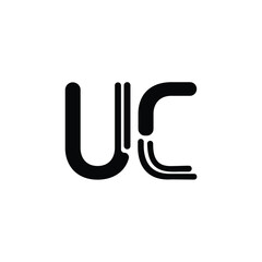 UC monogram logo design letter text name symbol monochrome logotype alphabet character simple logo