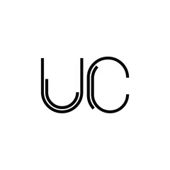 UC monogram logo design letter text name symbol monochrome logotype alphabet character simple logo