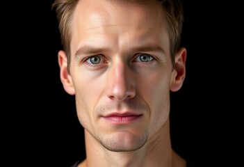 Fototapeta premium Male portrait on black background