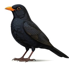 Fototapeta premium Blackbird isolated on white background