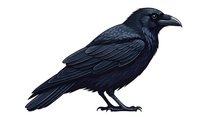 Naklejka premium crow on white background