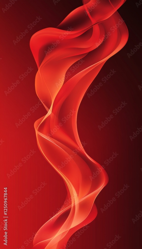 Aufkleber abstract red background, dynamic flowing lines, gradient effect, vibrant and modern design element