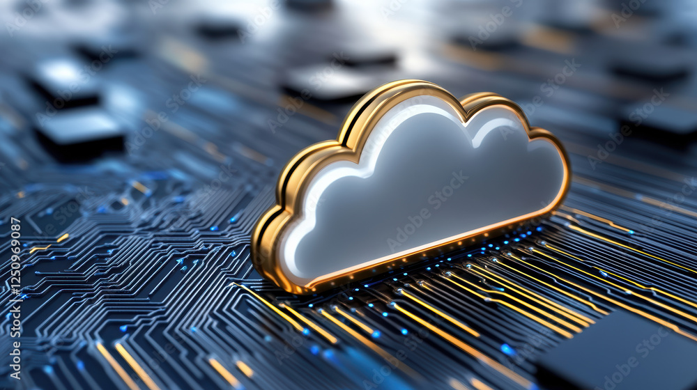 Poster digital transformation concept showcasing cloud computing technology