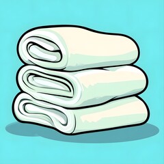 White folded clean bath towels icon textile home decor