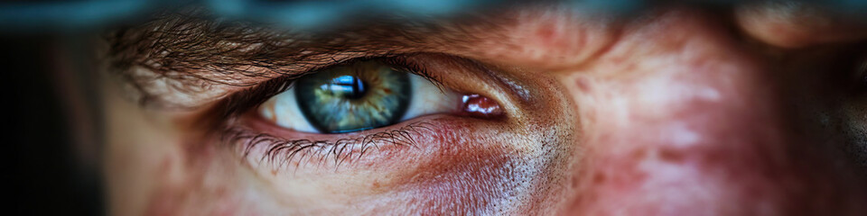 Fototapeta premium Close-up Photograph of a Human Eye and Facial Features