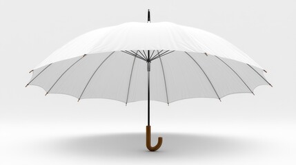 White umbrella, studio shot, clean background, protection