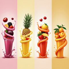 Fruity Smoothies Collection generative AI 