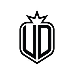 UD monogram logo design letter text name symbol monochrome logotype alphabet character simple logo