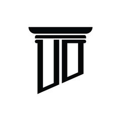 UD monogram logo design letter text name symbol monochrome logotype alphabet character simple logo