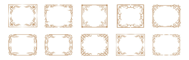 Luxury Corner frame vintage thai pattern gold for decoration graphic. Decorative vintage frames card decorative art design vector. Pattern, Design illustration of cover, greeting card, print.