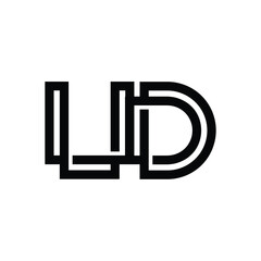UD monogram logo design letter text name symbol monochrome logotype alphabet character simple logo