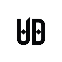 UD monogram logo design letter text name symbol monochrome logotype alphabet character simple logo