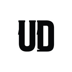 UD monogram logo design letter text name symbol monochrome logotype alphabet character simple logo