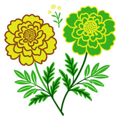 set of yellow flowers