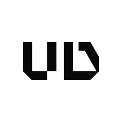 UD monogram logo design letter text name symbol monochrome logotype alphabet character simple logo