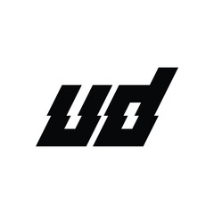 UD monogram logo design letter text name symbol monochrome logotype alphabet character simple logo