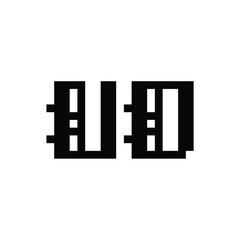 UD monogram logo design letter text name symbol monochrome logotype alphabet character simple logo