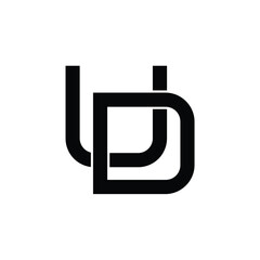 UD monogram logo design letter text name symbol monochrome logotype alphabet character simple logo
