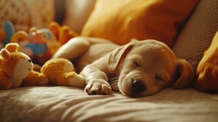 Obraz premium sleeping baby puppy