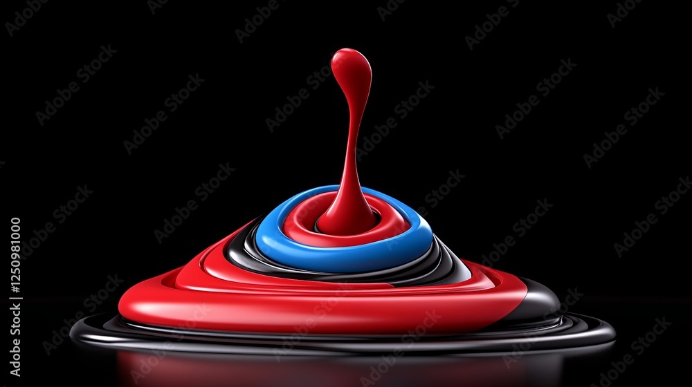 Aufkleber abstract splash of color: a captivating abstract photograph features a dynamic splash of vibrant red