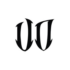 UD monogram logo design letter text name symbol monochrome logotype alphabet character simple logo