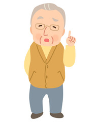 高齢男性　表情ポーズ　シニア　高齢者　後期高齢者