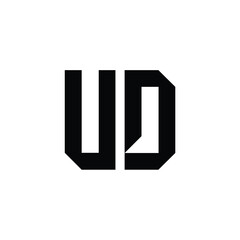 UD monogram logo design letter text name symbol monochrome logotype alphabet character simple logo