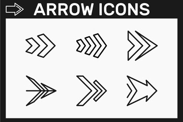 Obraz premium arrow icon, set of different style line icons, for web app and ui ux .