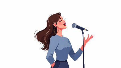 Cartoon image of a woman singing