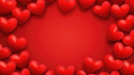 Romantic Red Heart Background for Valentine's Day Celebrations