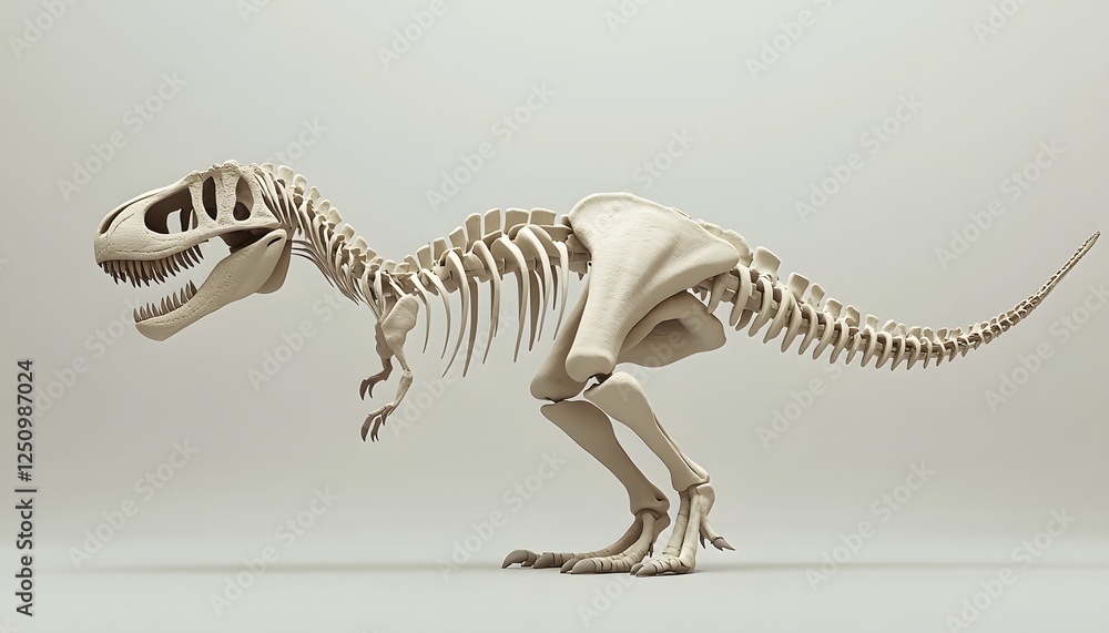 Poster tyrannosaurus rex skeleton posing dynamically