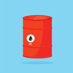 Oil drum Icon. Cartoon illustration of a cylindrical fuel and oil container