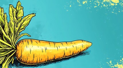 Hand-drawn carrot illustration for culinary projects, perfect for food design.