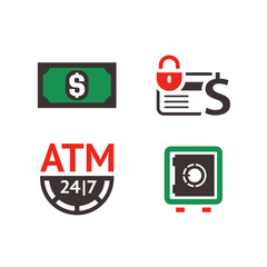 Shopping set icons, made in color style.