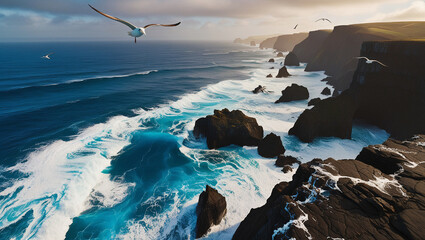 aerial view of the ocean