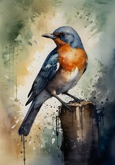 robin on a branch