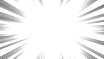 Energetic black and white manga speed lines creating a dramatic and dynamic effect, perfect for comic illustrations, action scenes, and graphic design projects.