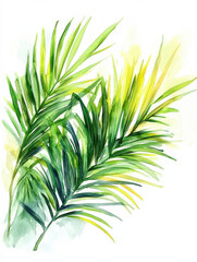 green palm leaves