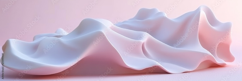 Poster light pink wave, seamless 3d low profile delicate texture pattern background in minimalist design