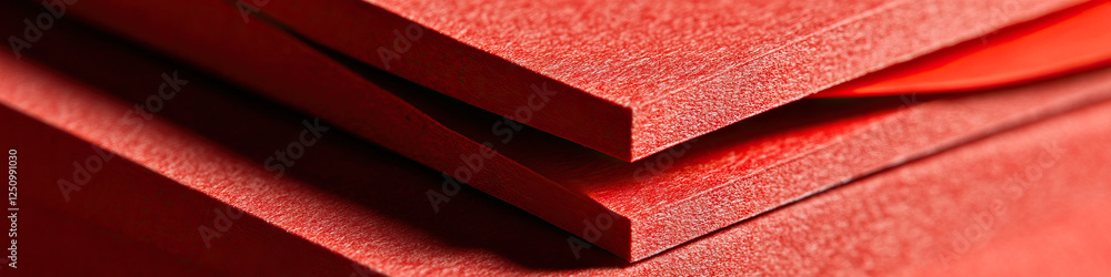 Poster stacked red composite sheets