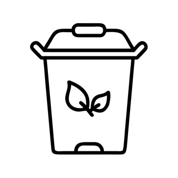 black trash bin with leaves clip art preview