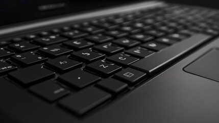 Close-up of a black laptop keyboard.