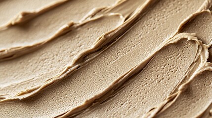 Close-up of swirled beige cream texture.