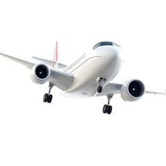 Obraz premium 3D Cartoon-Style White Airplane – Modern Aviation and Travel Concept