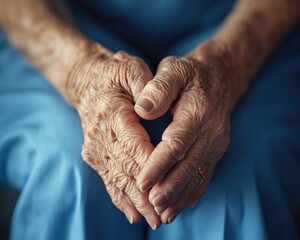 Fototapeta premium Find heartwarming imagery of empathetic healthcare, showcasing a Nurse offering an elderly patient a friendly smile while holding their hands, expressing genuine care and compassion Explore scenes