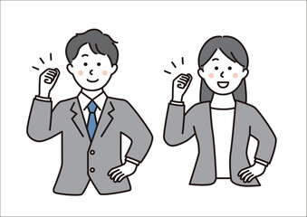 ガッツポーズをするビジネスパーソン