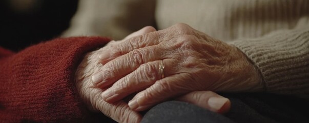 Fototapeta premium Showcasing compassionate care for the elderly A Doctor placing a comforting hand on an elderly patients shoulder, symbolizing warmth and care, conveying trust and empathy This image represents the